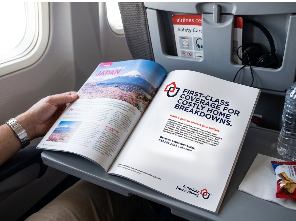 AHS First-Class Coverage in-flight magazine ad
