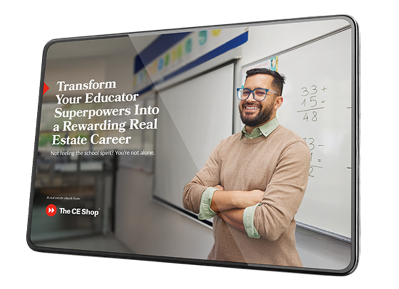 E-book on a tablet: Transform Your Educator Superpowers Into a Rewarding Real Estate Career