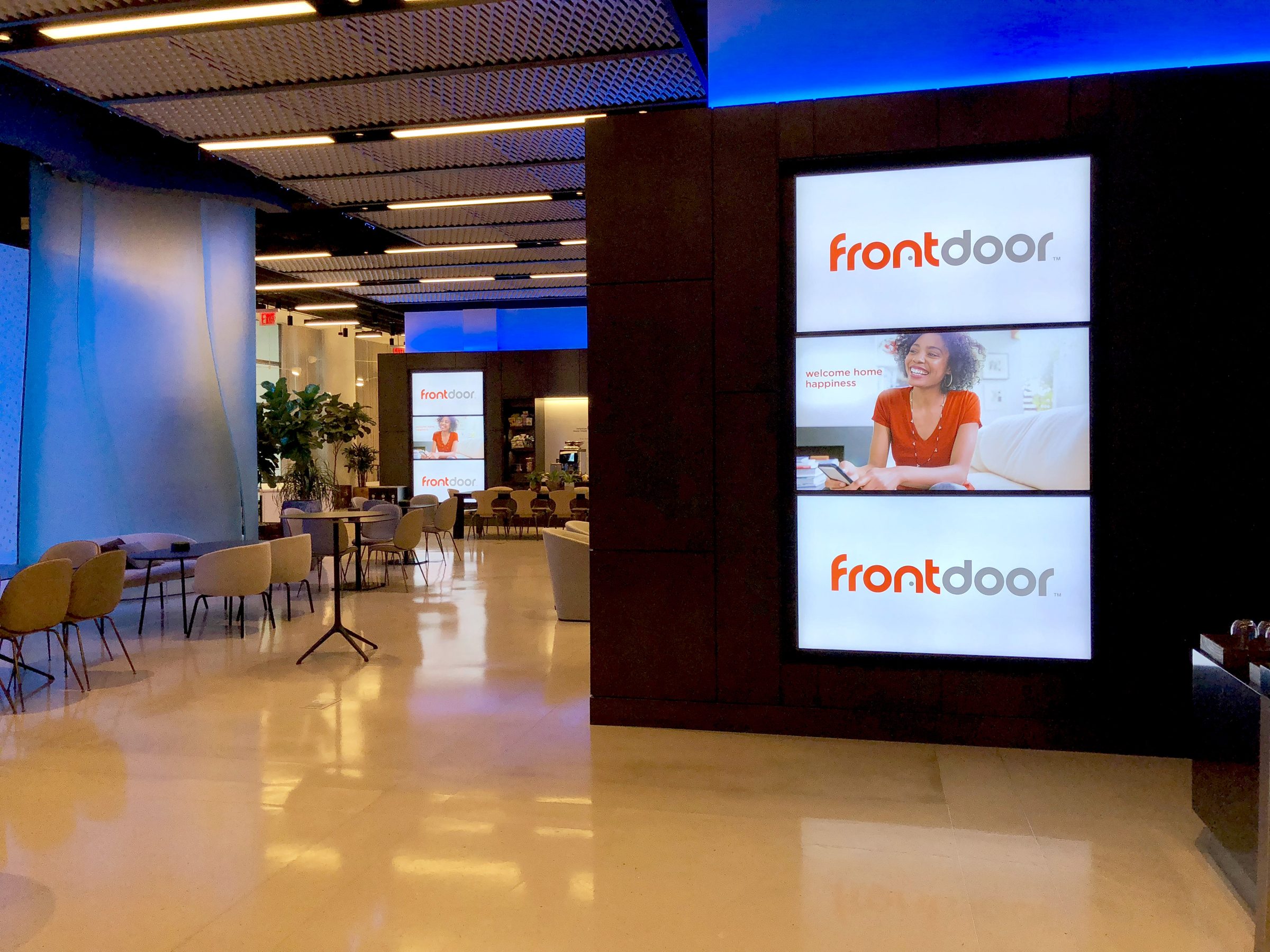 Frontdoor lobby screen wall: welcome home happiness